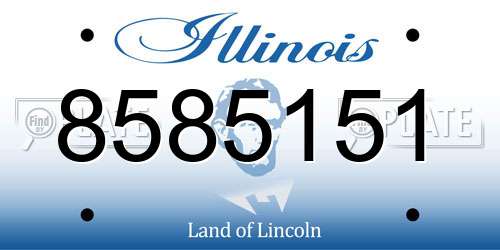8585151 Illinois License Plate