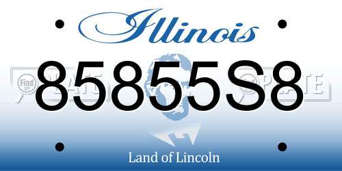85855S8 Illinois License Plate