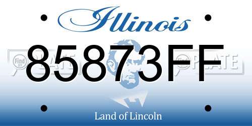85873FF Illinois License Plate