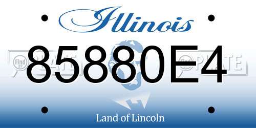85880E4 Illinois License Plate