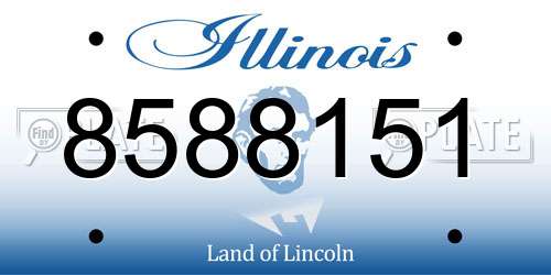 8588151 Illinois License Plate