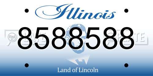 8588588 Illinois License Plate