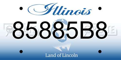 85885B8 Illinois License Plate
