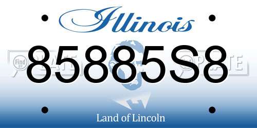 85885S8 Illinois License Plate