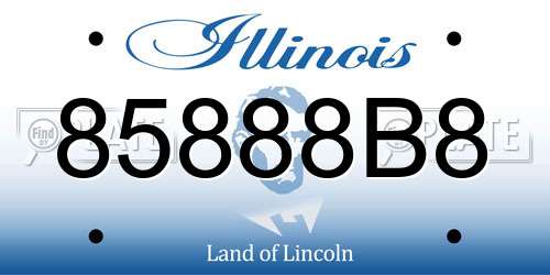 85888B8 Illinois License Plate