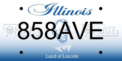 858AVE Illinois License Plate
