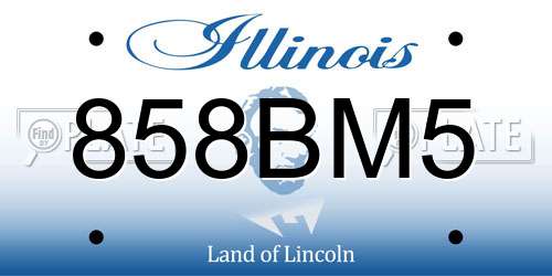 858BM5 Illinois License Plate