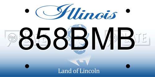 858BMB Illinois License Plate
