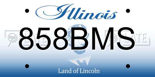 858BMS Illinois License Plate