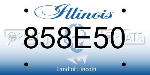 858E50 Illinois License Plate