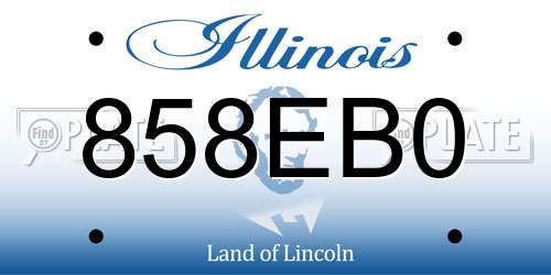 858EB0 Illinois License Plate
