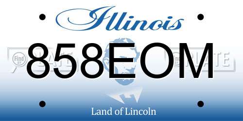 858EOM Illinois License Plate