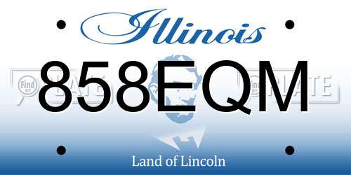 858EQM Illinois License Plate