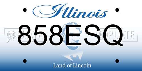 858ESQ Illinois License Plate