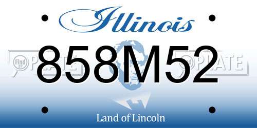 858M52 Illinois License Plate