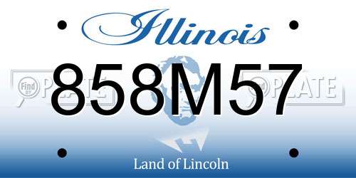 858M57 Illinois License Plate