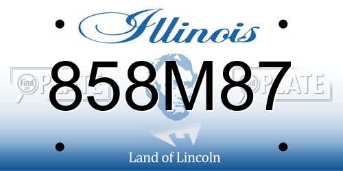 858M87 Illinois License Plate