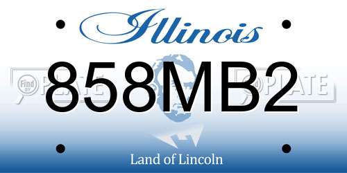 858MB2 Illinois License Plate