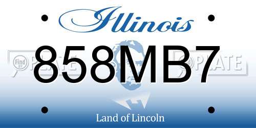 858MB7 Illinois License Plate