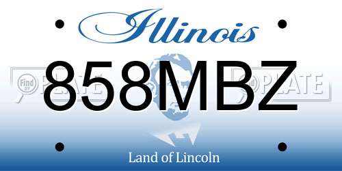 858MBZ Illinois License Plate