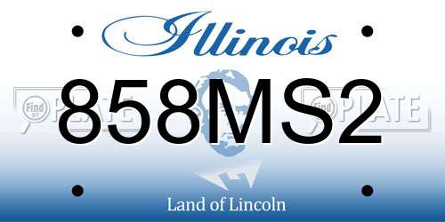 858MS2 Illinois License Plate