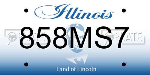 858MS7 Illinois License Plate