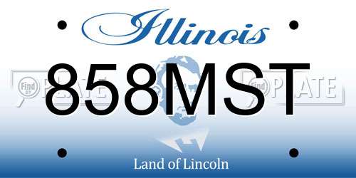 858MST Illinois License Plate