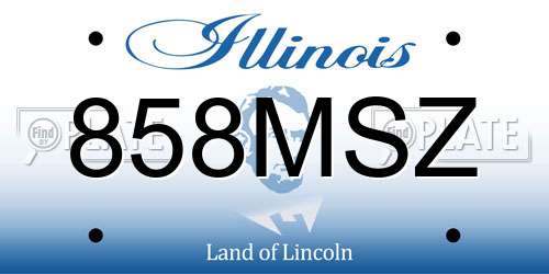 858MSZ Illinois License Plate