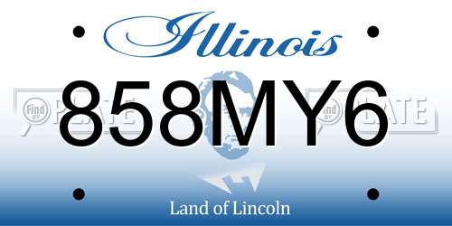 858MY6 Illinois License Plate