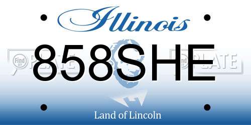 858SHE Illinois License Plate