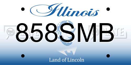 858SMB Illinois License Plate