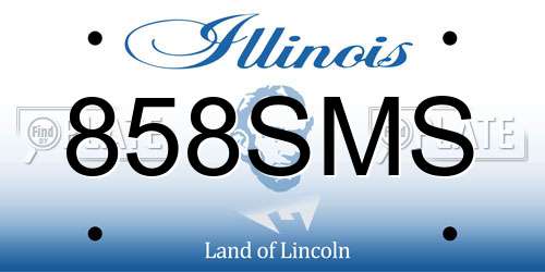 858SMS Illinois License Plate