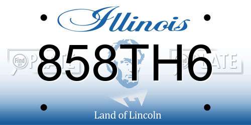 858TH6 Illinois License Plate