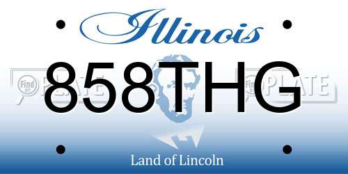 858THG Illinois License Plate
