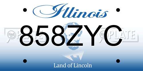 858ZYC Illinois License Plate