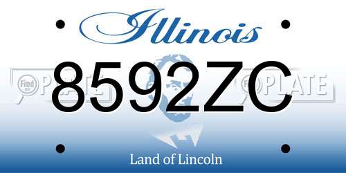 8592ZC Illinois License Plate