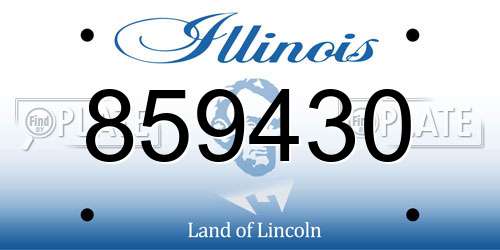 859430 Illinois License Plate