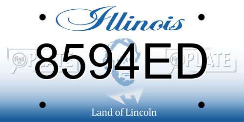 8594ED Illinois License Plate