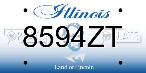 8594ZT Illinois License Plate