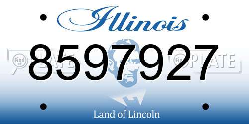 8597927 Illinois License Plate