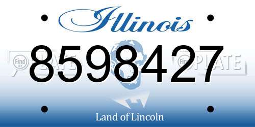 8598427 Illinois License Plate
