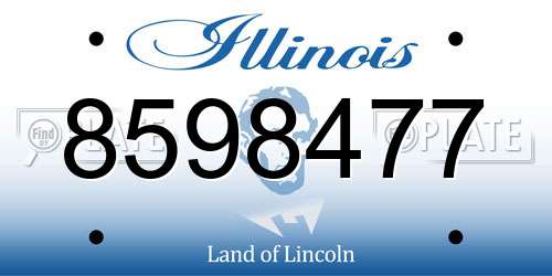 8598477 Illinois License Plate