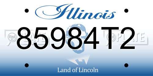 85984T2 Illinois License Plate