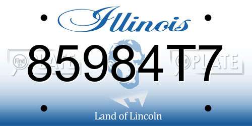 85984T7 Illinois License Plate