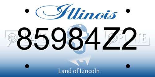 85984Z2 Illinois License Plate