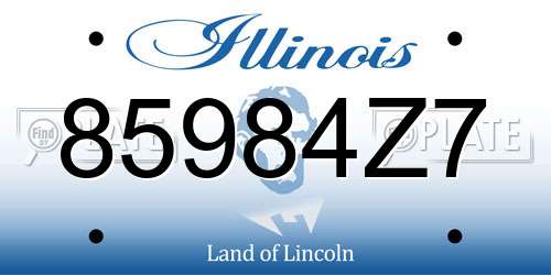 85984Z7 Illinois License Plate