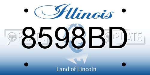 8598BD Illinois License Plate