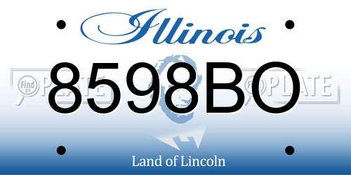 8598BO Illinois License Plate