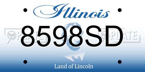 8598SD Illinois License Plate