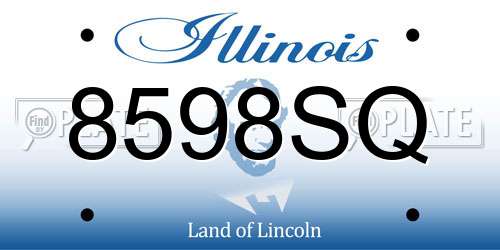 8598SQ Illinois License Plate